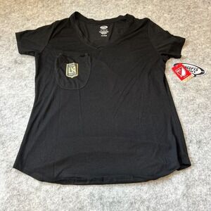 LAFC Logo Pocket Short Sleeve Shirt MLS Black Womens Large, NWT